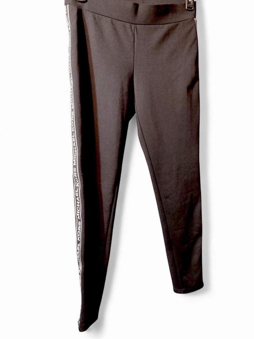 MICHAEL Michael Kors Black Logo-Trim Leggings